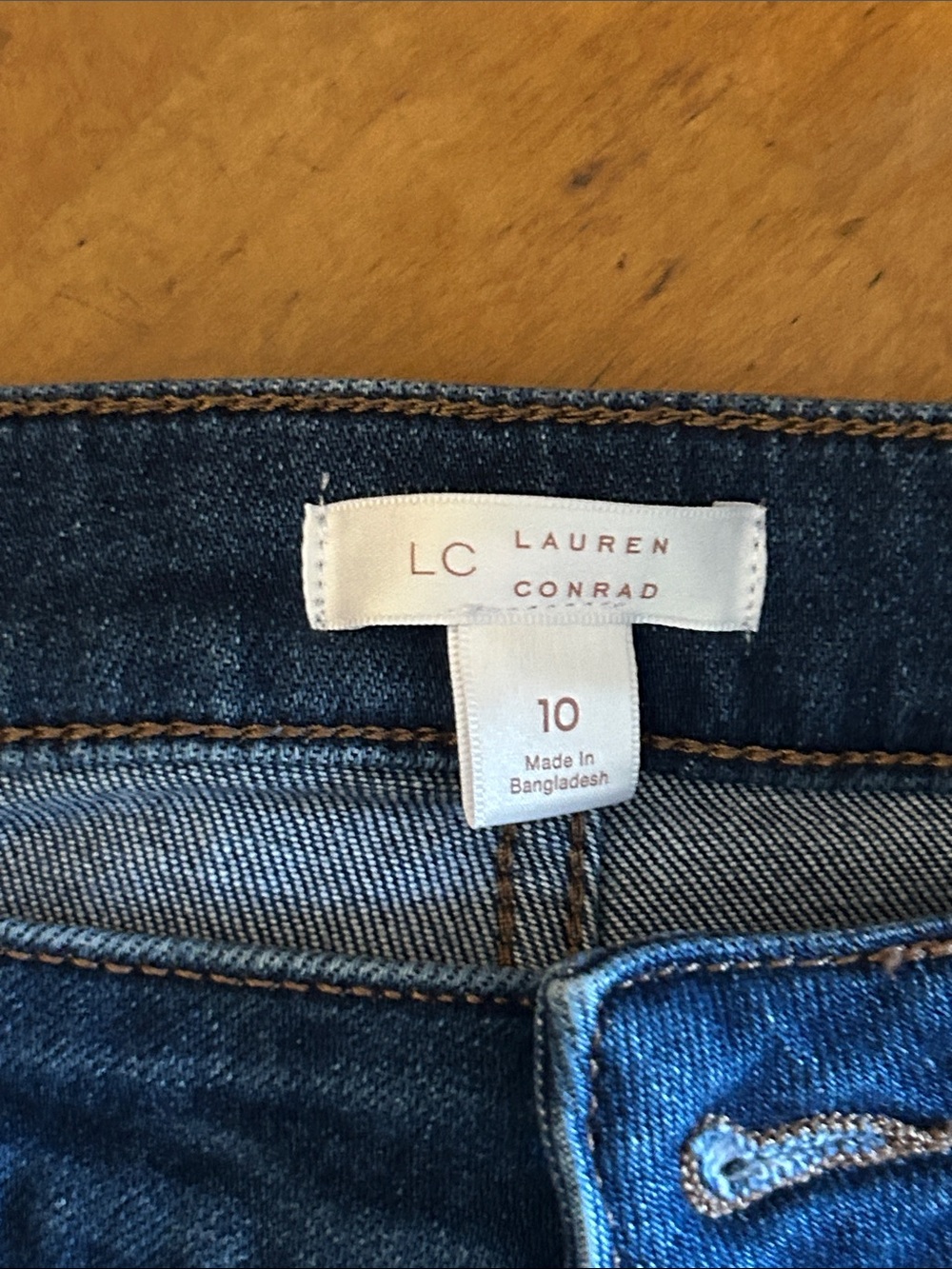 LC Lauren Conrad Dark Vintage Blue Wide-Leg Patch Pocket Jeans - Picture 2 of 3